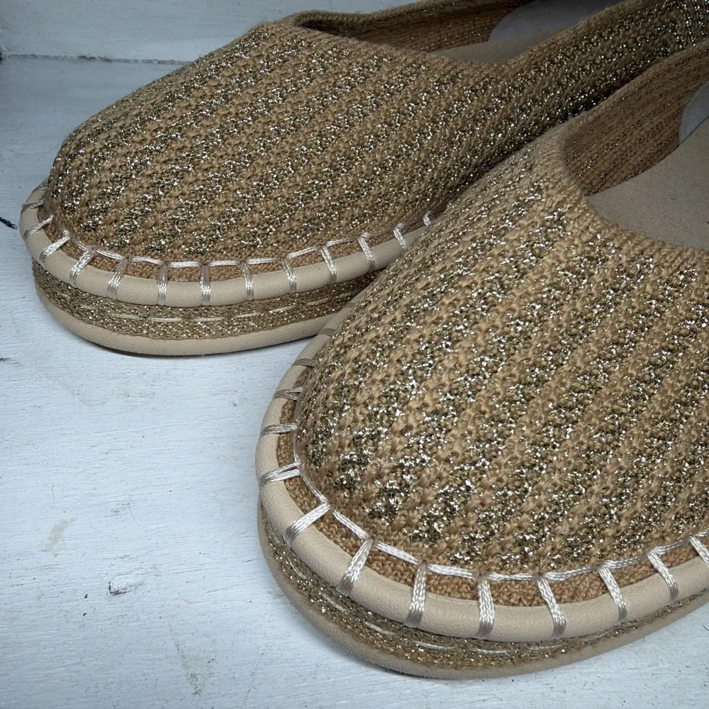 Rothy's Espadrille in Gold Stripe Women's Size 6 Lk Nw RARE FIND